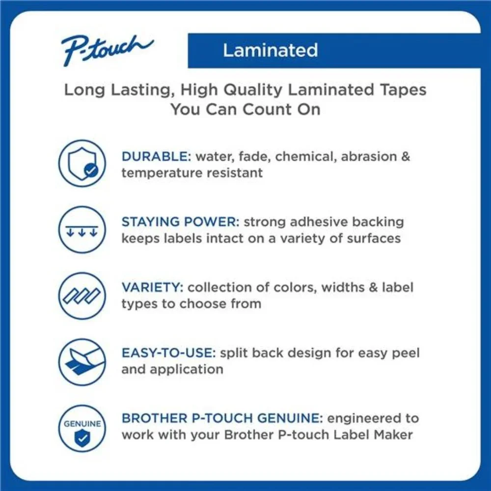 Brother Genuine P-touch, TZe-231 4 Pack Tape ½”(0.47”) x 26.2 ft. (8m)